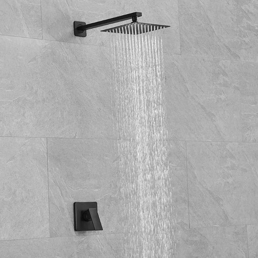 Shower Faucet Set, Single Function Shower Trim Kit with Rough-in Valve, Square Rain Shower Head System Included Extra