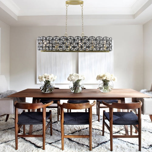 Modern Champagne Gold Oval Crystal Chandelier Unusable Platform