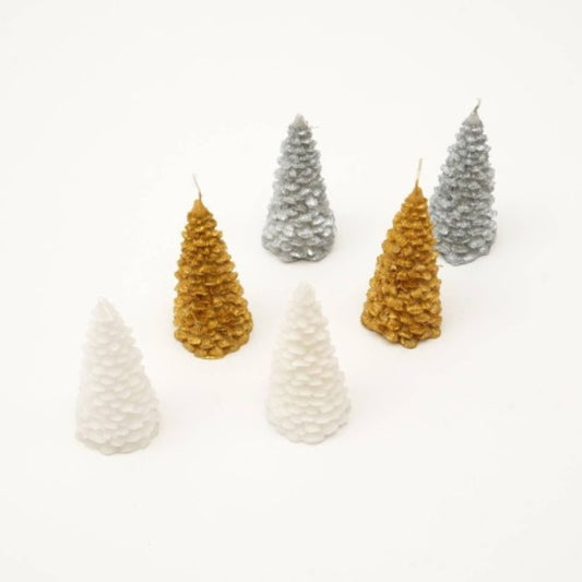 Holiday Luster Candle Box Green, Red & White- 6 Pcs