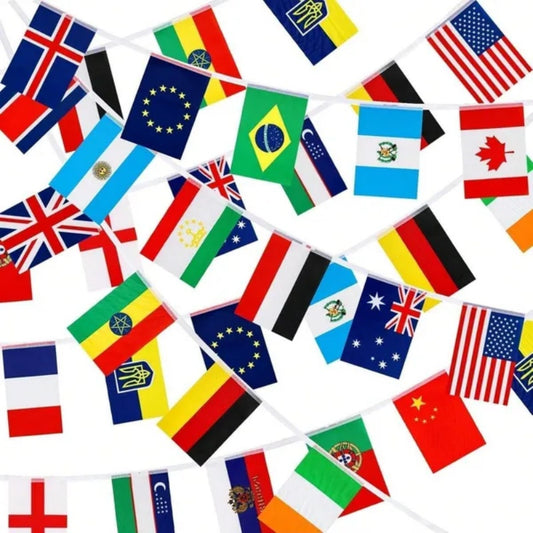 Countries String Flag International Bunting Banners World Flag Banner Decoration For Festivals Sports Clubs Bars Celebrations Party Decorations Mother's Day Graduation