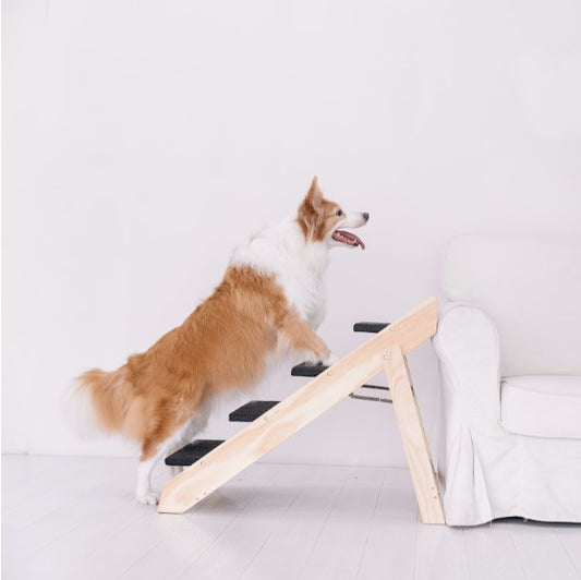 Wooden Foldable 4-storey Pet Stairs And Ramps