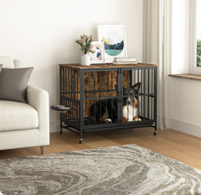 Multifunctional Dog Cage Furniture With Removable Trays