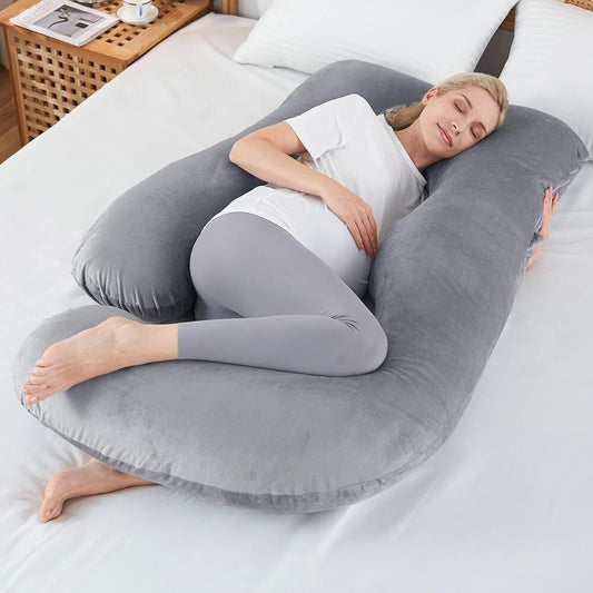 J-shaped Crystal Velvet Maternity Pillow