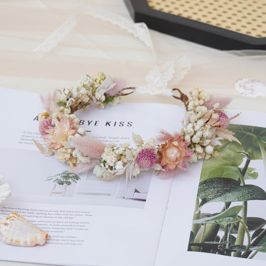 Baby Breath Crown, Dried Crown, Bride Crown, Wedding Crown, Daily Crown, Party Crown, Birthday Crown.