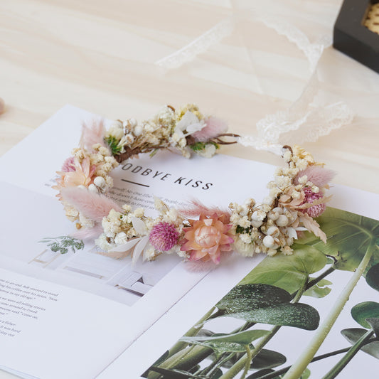 Baby Breath Crown, Dried Crown, Bride Crown, Wedding Crown, Daily Crown, Party Crown, Birthday Crown.