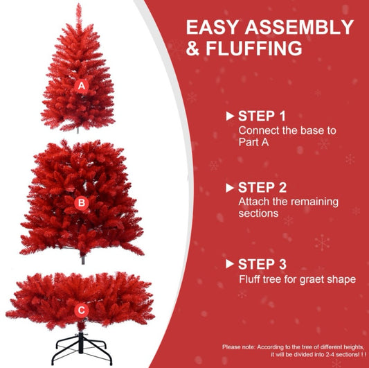 4FT PVC Red Tree