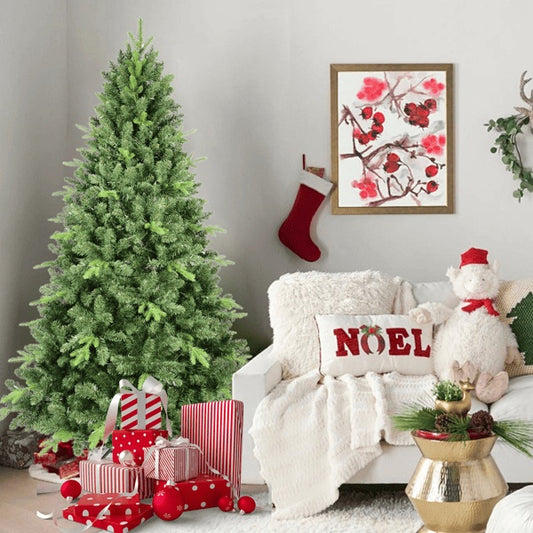 Artificial 5ft Green Christmas Tree With 967PVC Hard Needle Mixed Branch Tips, Memory Wire Iron Wire, Hinged Premium & Foldable Base For Indoor Holiday Decorating