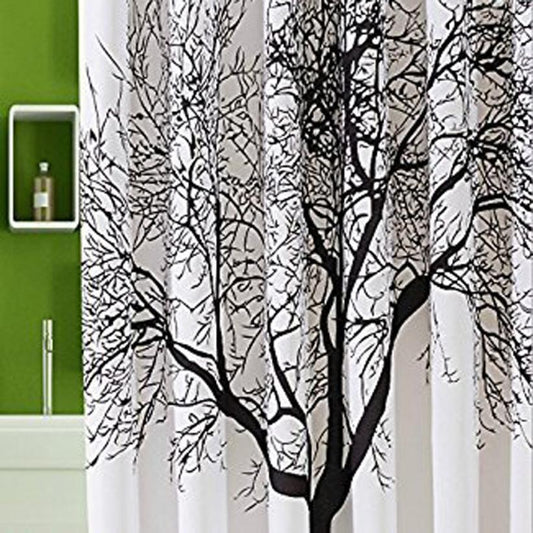 Home Decoration Mildew Resistant Shower Curtain Fabric 180x180 Tree Design Peva Curtain