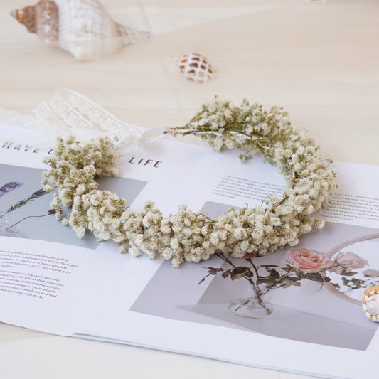 Baby Breath Crown, Dried Crown, Bride Crown, Wedding Crown, Daily Crown, Party Crown, Birthday Crown.