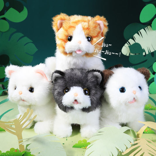 Electric Kitty Plush Toy Simulation Cat Walking Cry Pet Plush Toy Girl Toy Doll