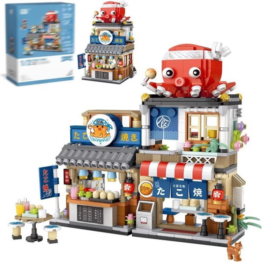 4 PACK BRICK BUILDING KIDS SET, 2969 PCS BUILDING BLOCK SET JAPAN STREET BUILDING PLAYSET GIFTS