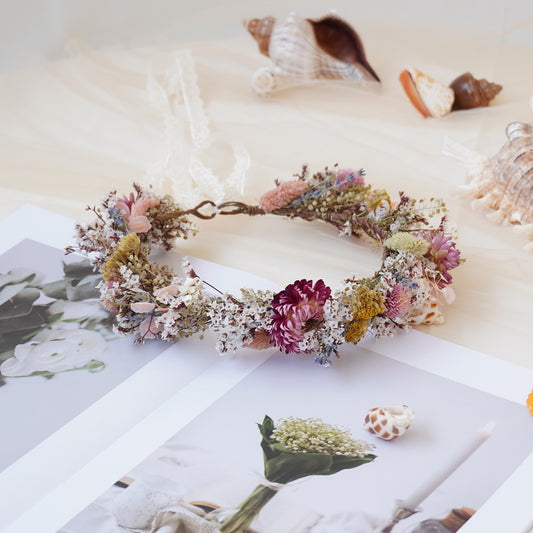 Baby Breath Crown, Dried Crown, Bride Crown, Wedding Crown, Daily Crown, Party Crown, Birthday Crown