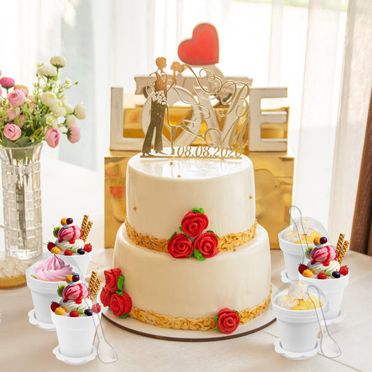 40 Pcs Flowerpot Dessert Cup