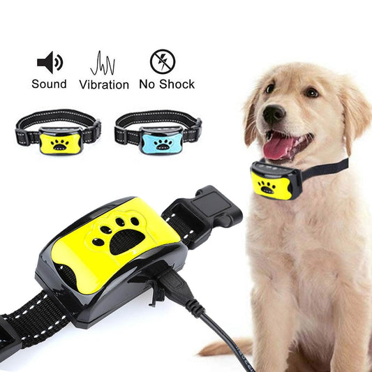 Waterproof Pet Dog Anti Bark Collar Control Train USB Rechargeable Stop Barking Pet Dog Waterproof Ultrasonic Training Collars