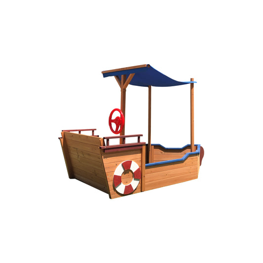 Wooden Sandbox With Storage Bench And Seat, Outdoor Toys For Children Aged 3-8 Years