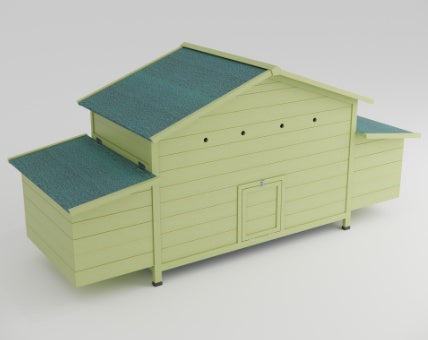 11.12 Square Feet Large Wooden Chicken Coop With 2 Free Range Doors, 2 Nest Boxes, And Chicken Perch Inside