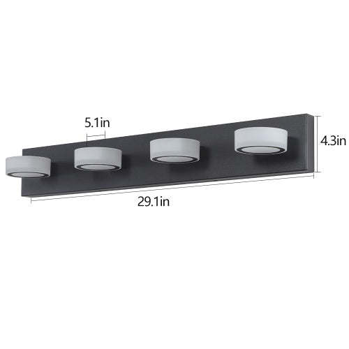 LED Modern Black 4 Light Vanity Light Fixture Mirror Bathroom Wall Light Unavailable Platforms