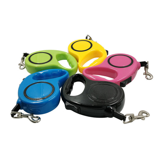 Pet Automatic Telescopic Traction Rope Black Circle Candy Colored Dog Traction Device Portable Dog Rope Dog Chain