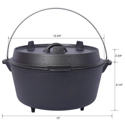 Outdoor Camping Deep Pot, Suitable For Camping Fireplace Cooking Barbecue Baking Campfire