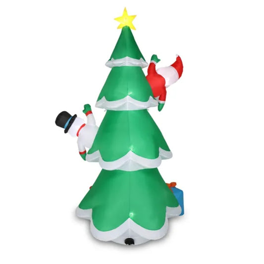8ft With Snowman Santa Claus 3 Gift Boxes 9 String Lights