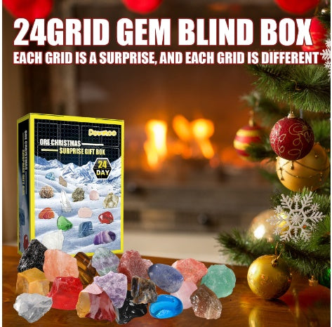 Dowmoo 24 Grille Ore Blind Box Christmas 24 Days Multi-Colored Ore Toy Gift Box