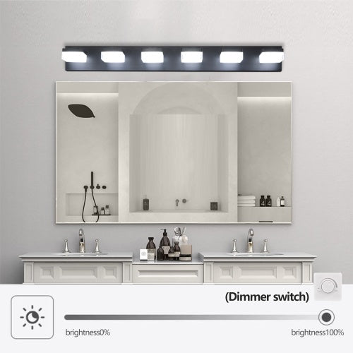 Modern 6 Lights Black LED Makeup Mirror Fixtures For Bathroom And Vanity Unavailable Platforms