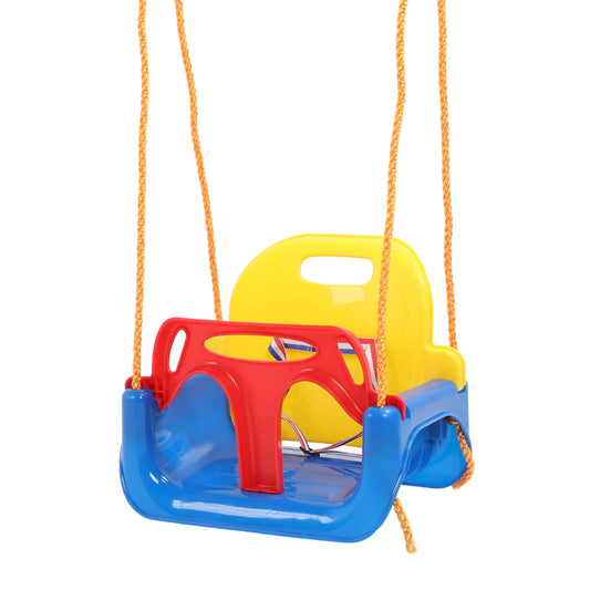 3 in 1 Toddler Swing Set Baby Swing Seat Anti Flip Snug Secure Detachable Kids Swing Set for Playground Indoor Outdoor Blue