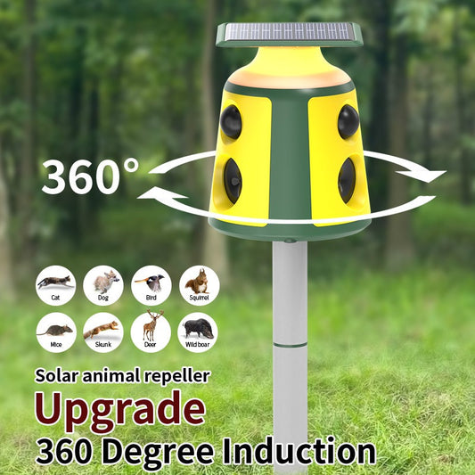 New arrival solar powered ultrasonic dog cat monkey rodent insects snake mouse rats mole bird repeller