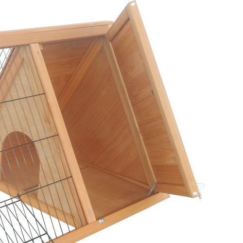 Wooden A-frame Outdoor Rabbit Cage Small Animal Cage