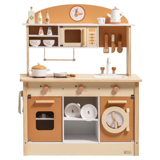 Robud New Large Kids Toddlers Kitchen Playset Wooden Play Toy With Accessories