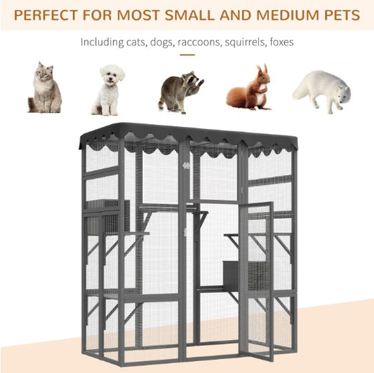 Wooden Wildcat Shelter Enclosure