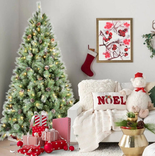 7.5ft PVC Hard Needle Mixed Tree Pine Cone 51pcs