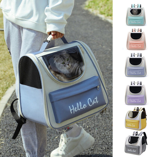 Portable Cat Carrier Bags Outdoor Windproof Travel Backpack Small Dogs Cat Sunscreen Transport Carrying Bag