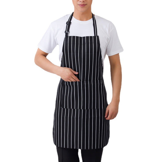 Adjustable Bib Apron With Pocket Black