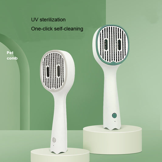 Pet UV Sterilization Comb USB Rechargeable Cat And Dog Comb Automatic Fading To Floating Hair Beauty Needle Comb