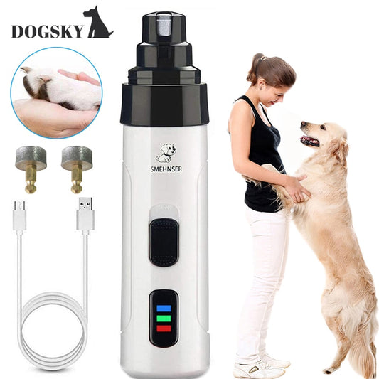 Dog Nail clipper for dogs nail clippers pet grinder short unhas gato for cats Nail Clipper USB Animal Grooming Trimmer Low Noise