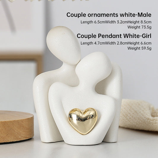 Creative couple figure decoration Newlywed home decoration Lover sculpture decoration figure desktop living room bookshelf decor