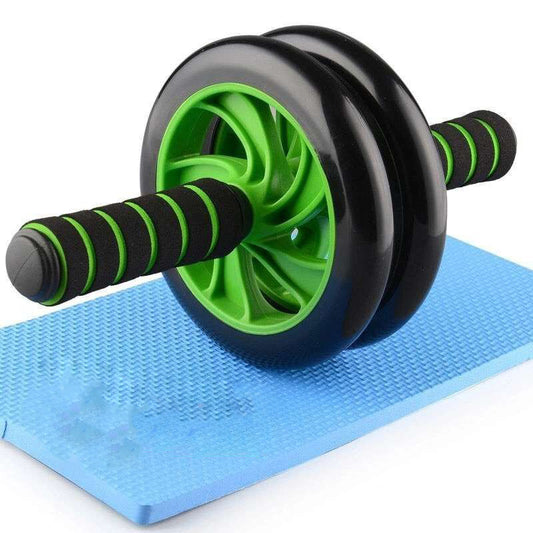 Abdominal Exercise Roller - Classic Dual Wheel with Foam Handles - Includes Extra Thick Knee Pad