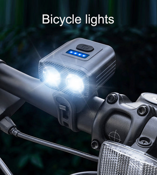 Bicycle headlights, mountain road bike headlights, outdoor night riding ABS waterproof high brightness Type-C charging riding eq