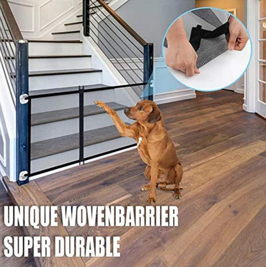 Pet Zipper  Barrier Fences Portable Folding Breathable Mesh Dog Gate Pet Separation Guard Isolated Fence Dogs