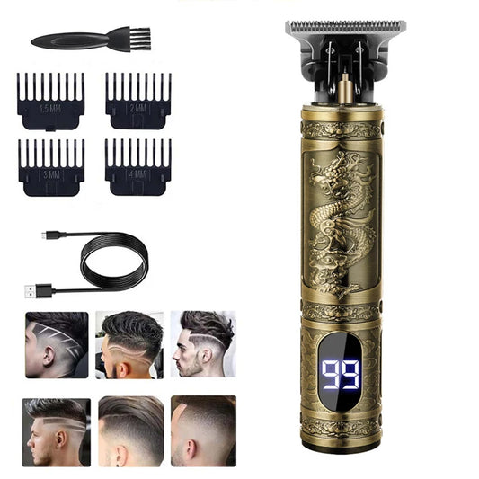 Vintage T9 Cordless Professional Hair Clippers Electric Trimmers For Men Clipper Hair Cutting Machine Shaver Oil Shaving Head