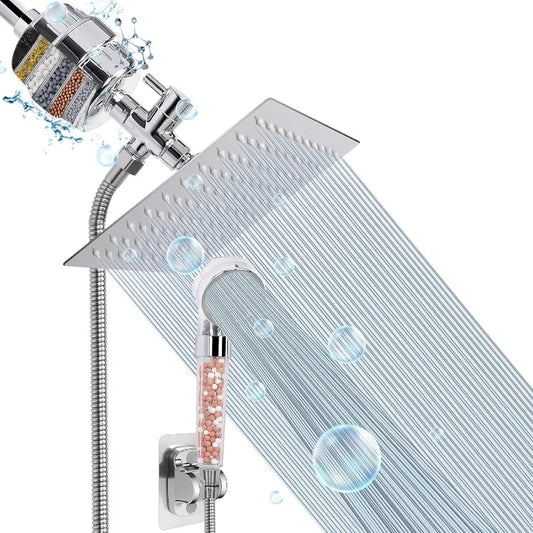 Filter Shower Head, High Pressure ShowerHead with Filter Combo for Hard Water, Remove Chlorine Fluoride and Harmful Substances-