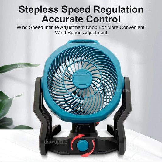 Outdoor Camping Electric Fan Desktop Floor Fan for Makita BL1830 for Milwaukee for M18 for Dewalt DCB200 18V 20V Lithium Battery