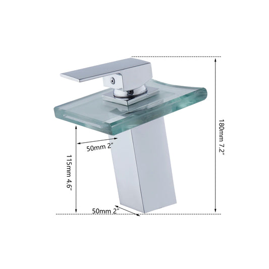 ZAPPO  LED Basin Faucet Tall And Short Tap Mixer Glass Bathroom Single Handle Cold and Hot Water Flow Produces Electricity