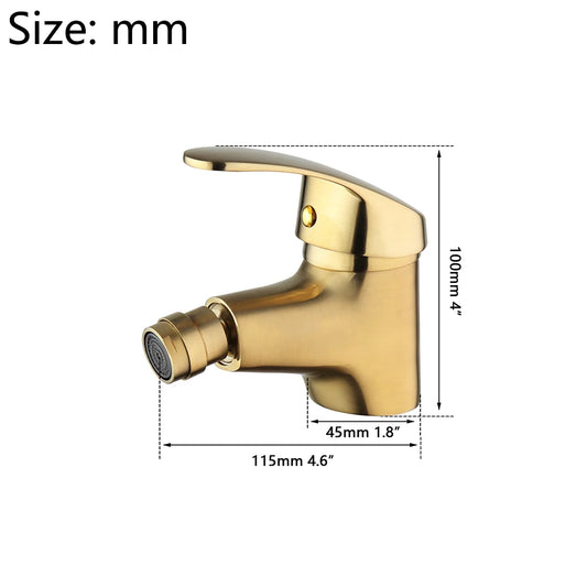 YANKSMART Brushed Gold Bathroom Faucet Solid Brass Bidet Faucets Basin Sink Deck Mounted Washbasin Torneira Mixer Water Tap