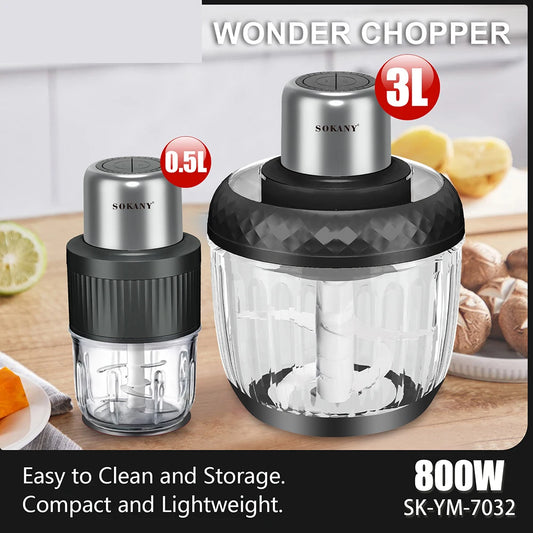 Electric Household Meat Grinder & Juicer Food Processor Kitchen Garlic Cutter Blender Suitable for Meat, Vegetables
