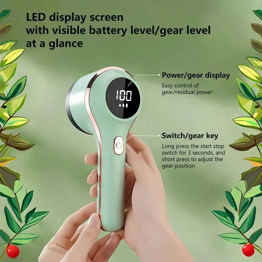 Rechargeable Digital Display Lint Remover, Electric Clothes Fuzz Shaver With Suction Cup For Home Use