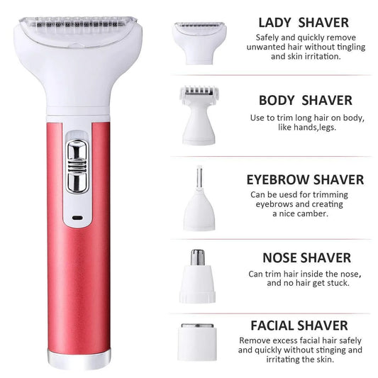 Electric Female Shaver Intimate Care Women's All-in-One Armpit Hair Private Pubic Hair Trim and Shaving