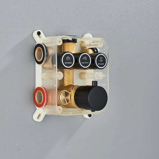 Wanmivezlo 3 Way Thermostatic Mixer Valve Bathroom Concealed Embedded Box Shower Faucet Spool Temperature Control Valve