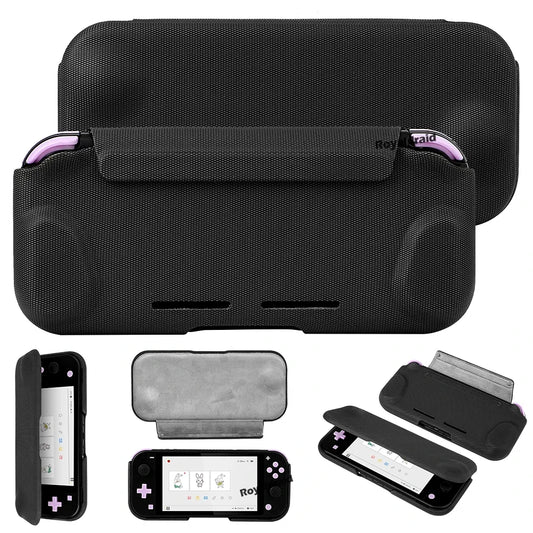 Black Grey Dark Grey For Switch Lite Protective Case Flip Cover Detachable Magnetic 360 All-Around Protection For Switch Lite